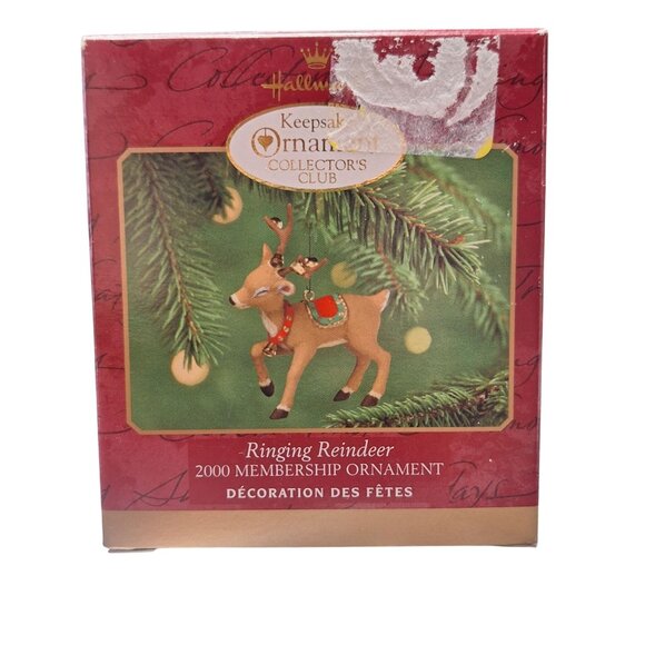 Hallmark Keepsake 2000 Ringing Reindeer Ornament Membership Exclusive - Picture 3 of 7